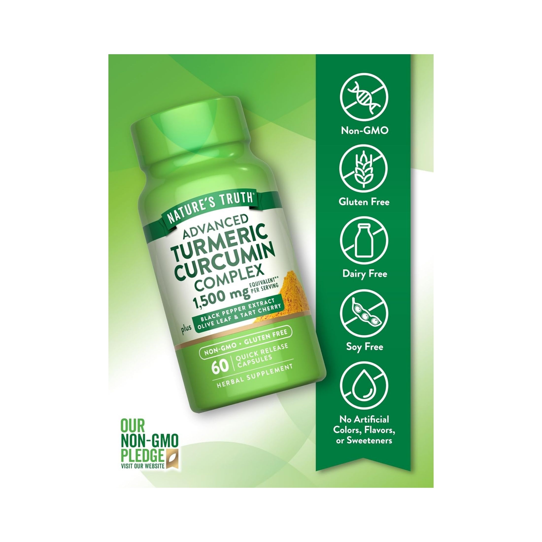 Nature's Truth Turmeric Curcumin Complex, Advanced, 1500 Mg, Quick Release Capsules