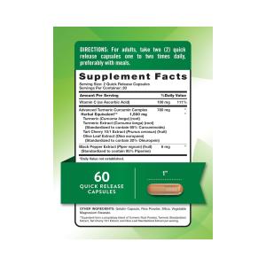 Nature's Truth Turmeric Curcumin Complex, Advanced, 1500 Mg, Quick Release Capsules