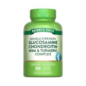 Nature's Truth Glucosamine Chondroitin MSM & Turmeric Complex Double Strength Coated Caplets 90ct