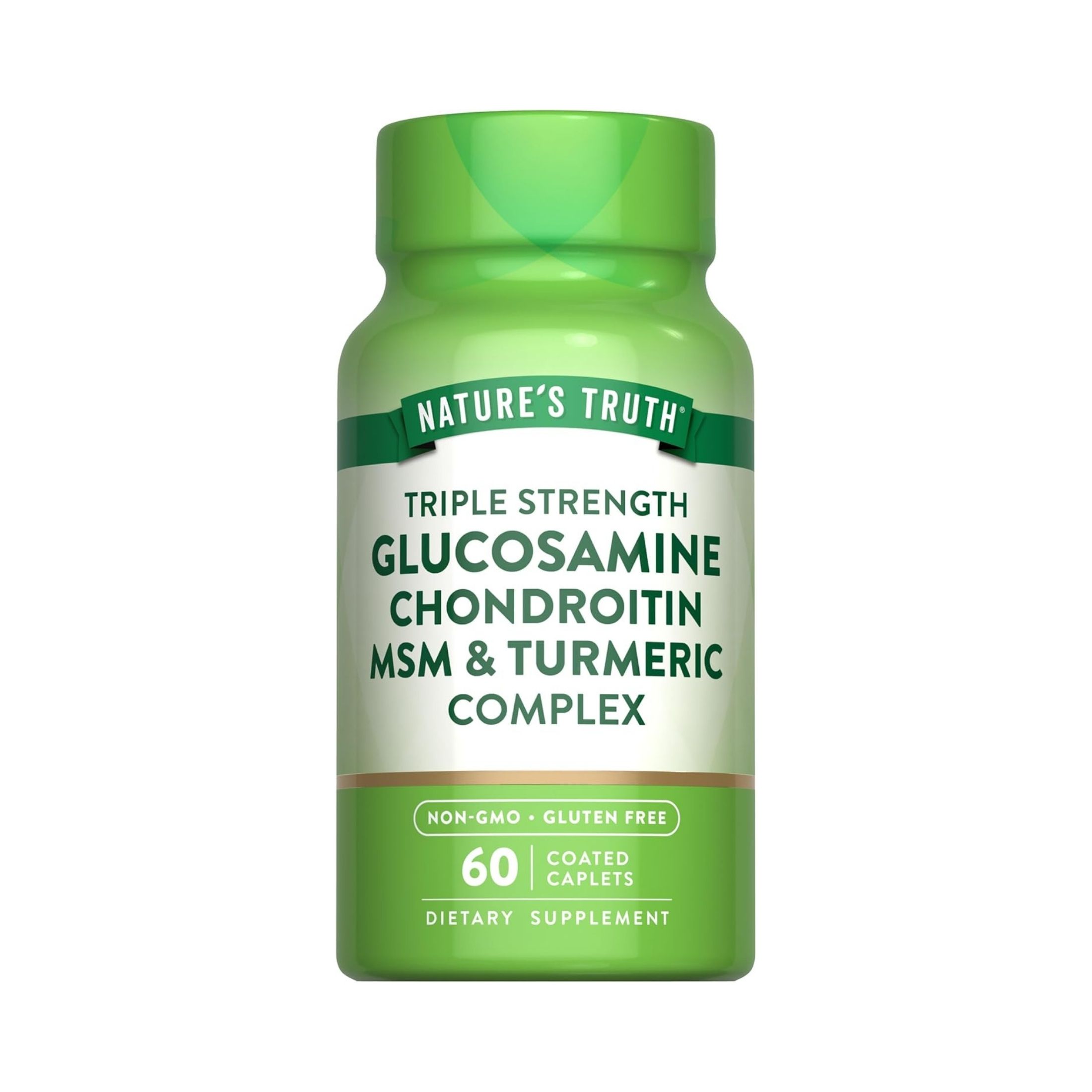Nature's Truth Triple Strength Glucosamine Chondroitin MSM & Turmeric Complex, 60 Coated Caplets
