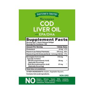 Nature's Truth Norwegian Cod Liver Oil With EPA / DHA
