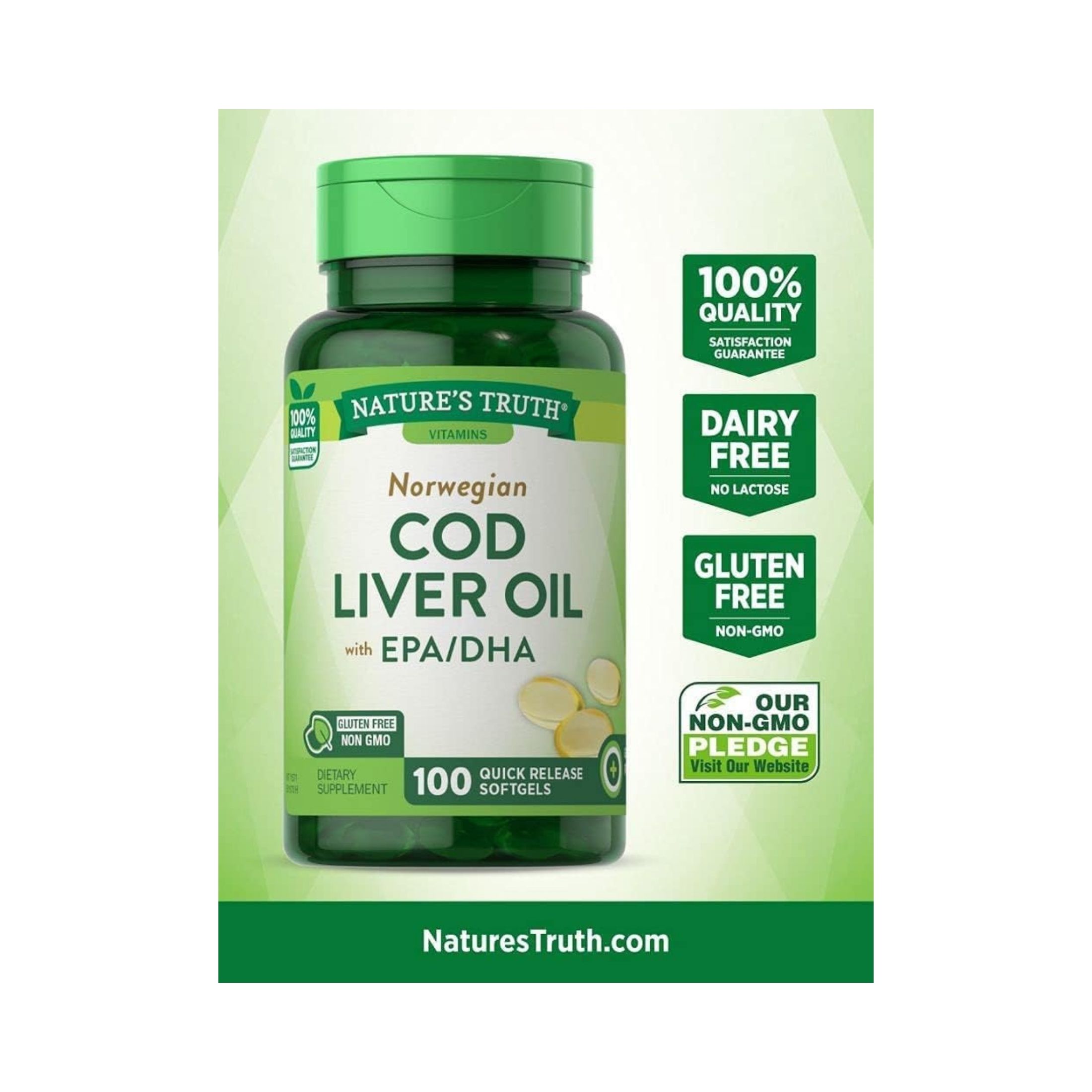 Nature's Truth Norwegian Cod Liver Oil With EPA / DHA