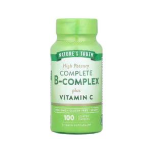 Nature's Truth B Complex, Plus Vitamin C, Complete, High Potency, Coated Caplets