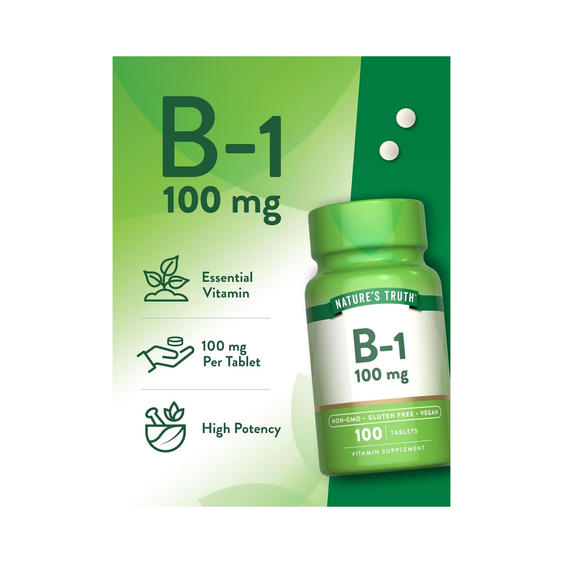 Nature's Truth Vitamin B 1 100 Mg Tablets