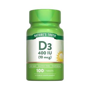 Nature's Truth Vitamin D3 400 IU 10mcg 100 Tablets