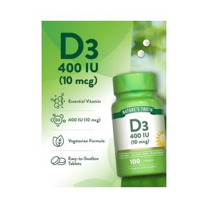 Nature's Truth Vitamin D3 400 IU 10mcg 100 Tablets