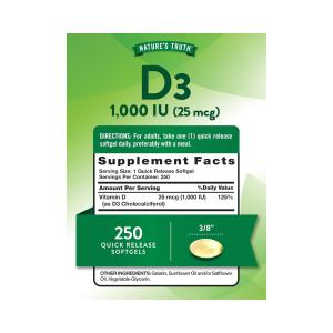 Nature's Truth High Potency Vitamin D3 1,000 IU Softgels