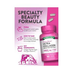 Nature's Truth Coated Caplets 3000 Mg Pasture Raised Ultra Collagen