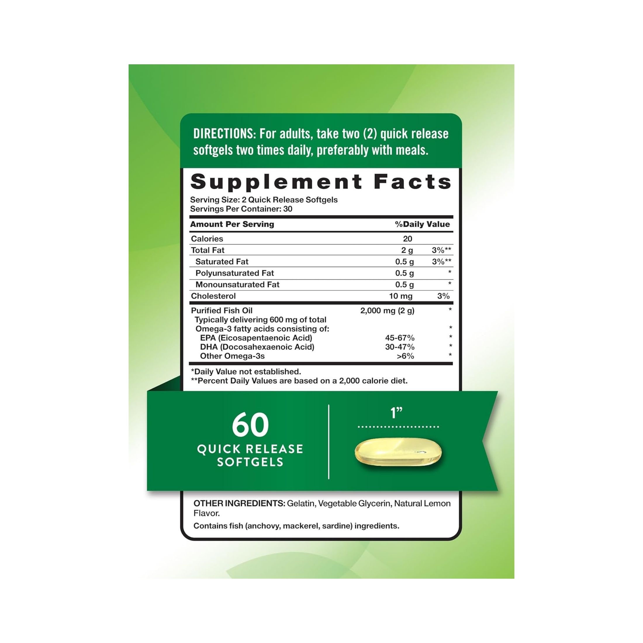 Nature's Truth Natural Lemon Flavor Fish Oil 1,000 Mg