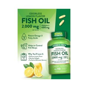 Nature's Truth Odorless Fish Oil 1,000 Mg, Lemon Flavor