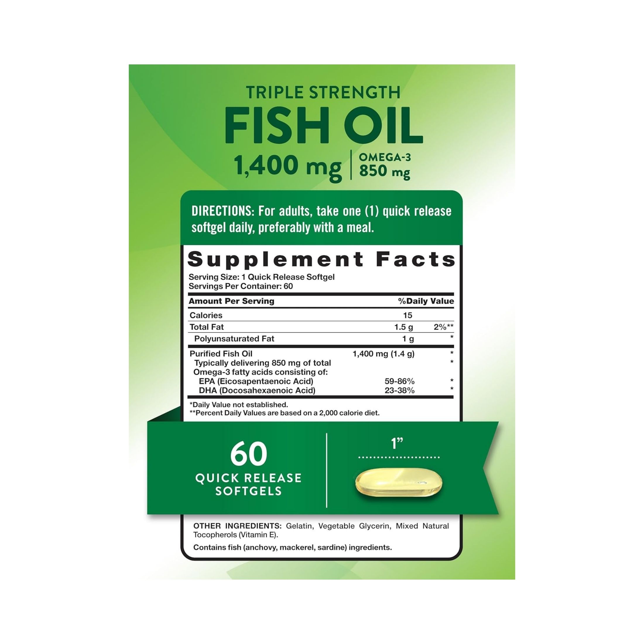 Nature's Truth Triple Strength Fish Oil 1,360 Mg