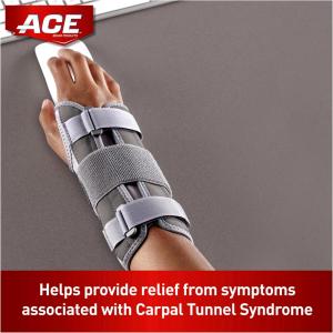 Ace Deluxe Right Wrist Stabilizer Adjustable Brace, Gray