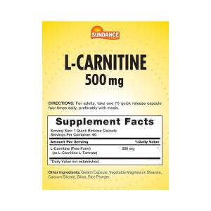 Sundance L-Carnitine 500 Mg - 60 Quick Release Capsules