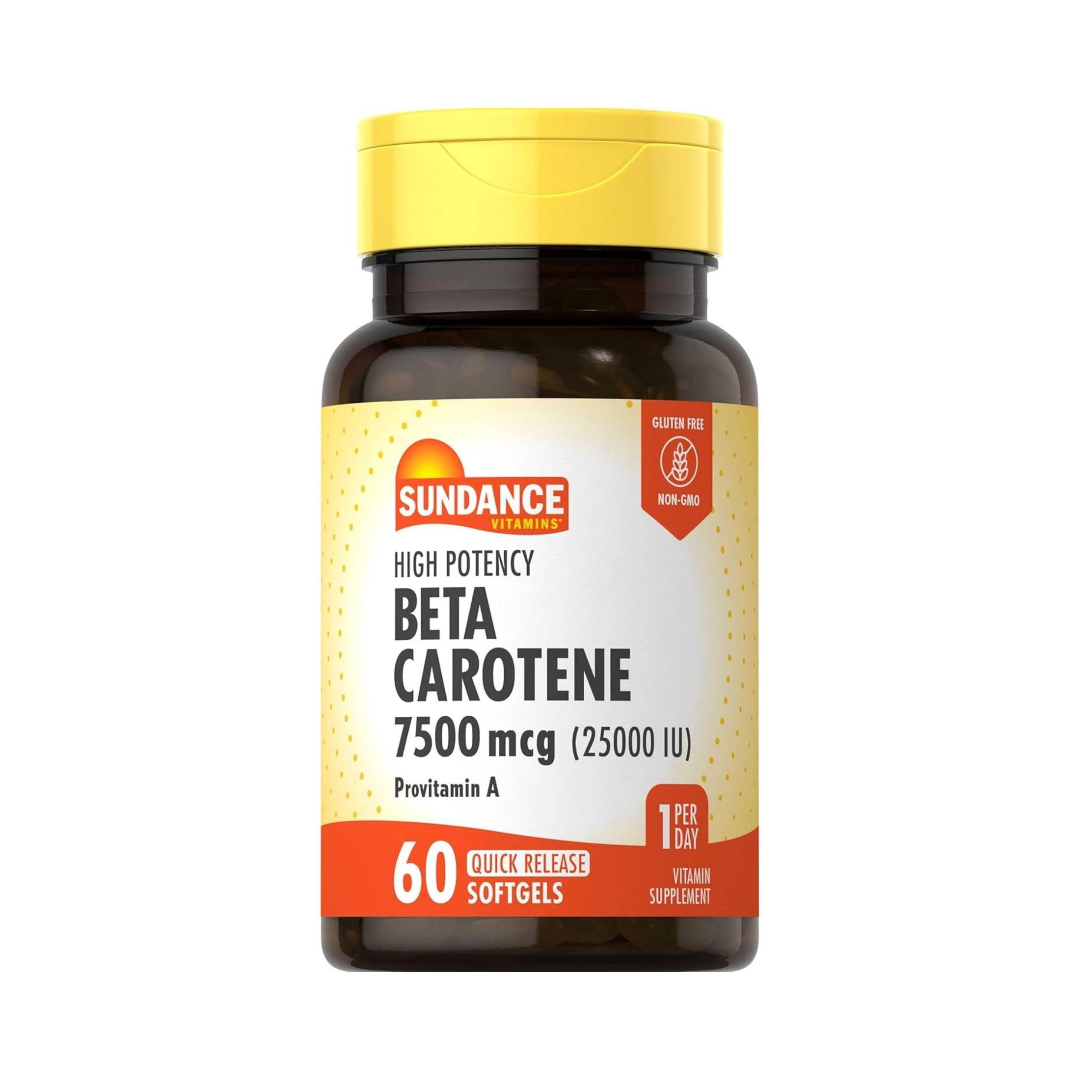 Sundance Beta Carotene Vitamin A Softgels, 25,000 IU, 60 Caps