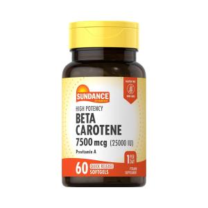 Sundance Beta Carotene Vitamin A Softgels, 25,000 IU, 60 Caps