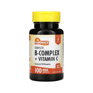 Sundance Vitamins, Complete B-Complex + Vitamin C, 100 Coated Caplets