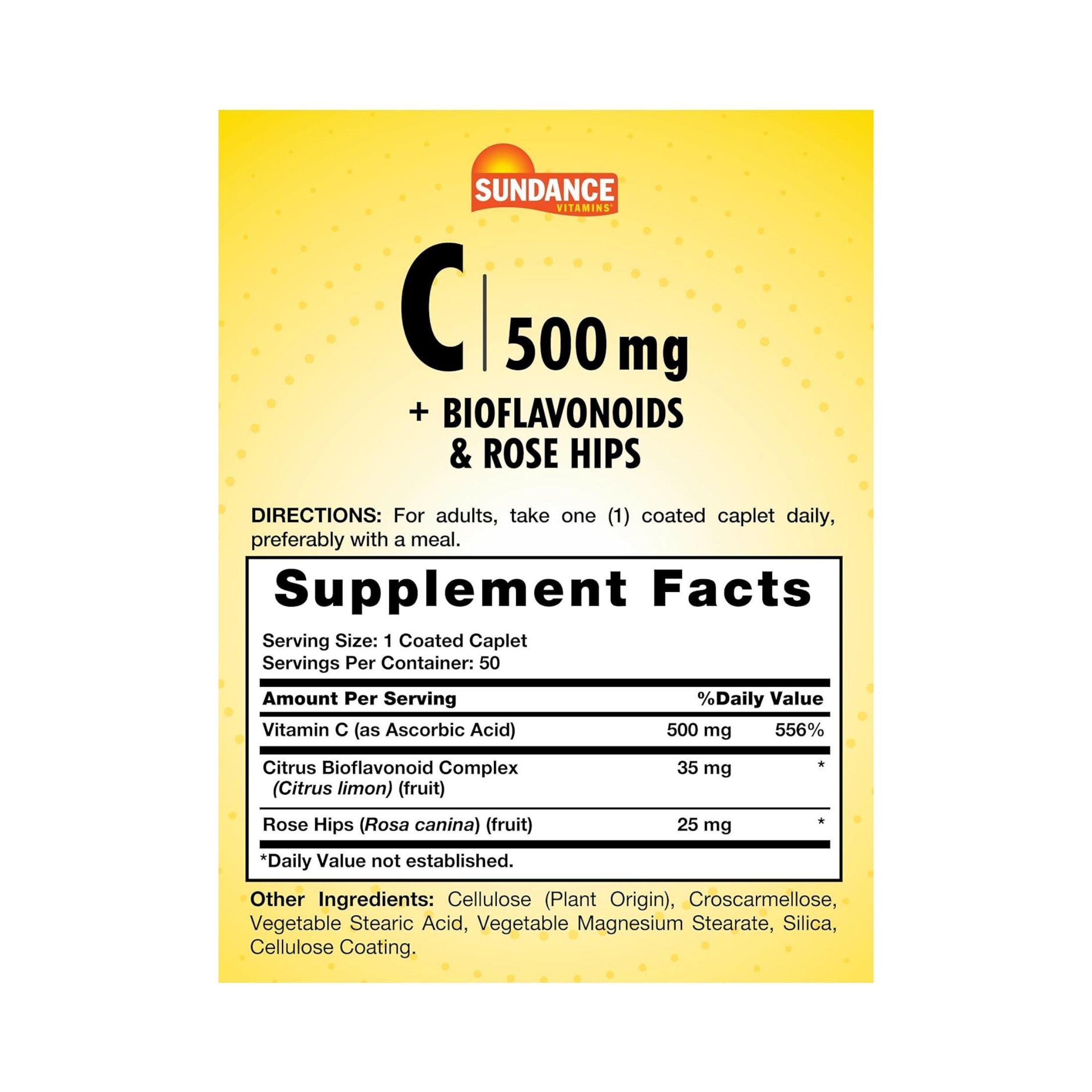 Sundance Vitamin C 500 Mg Bioflavonoids And Wild Rose Hips Capsules