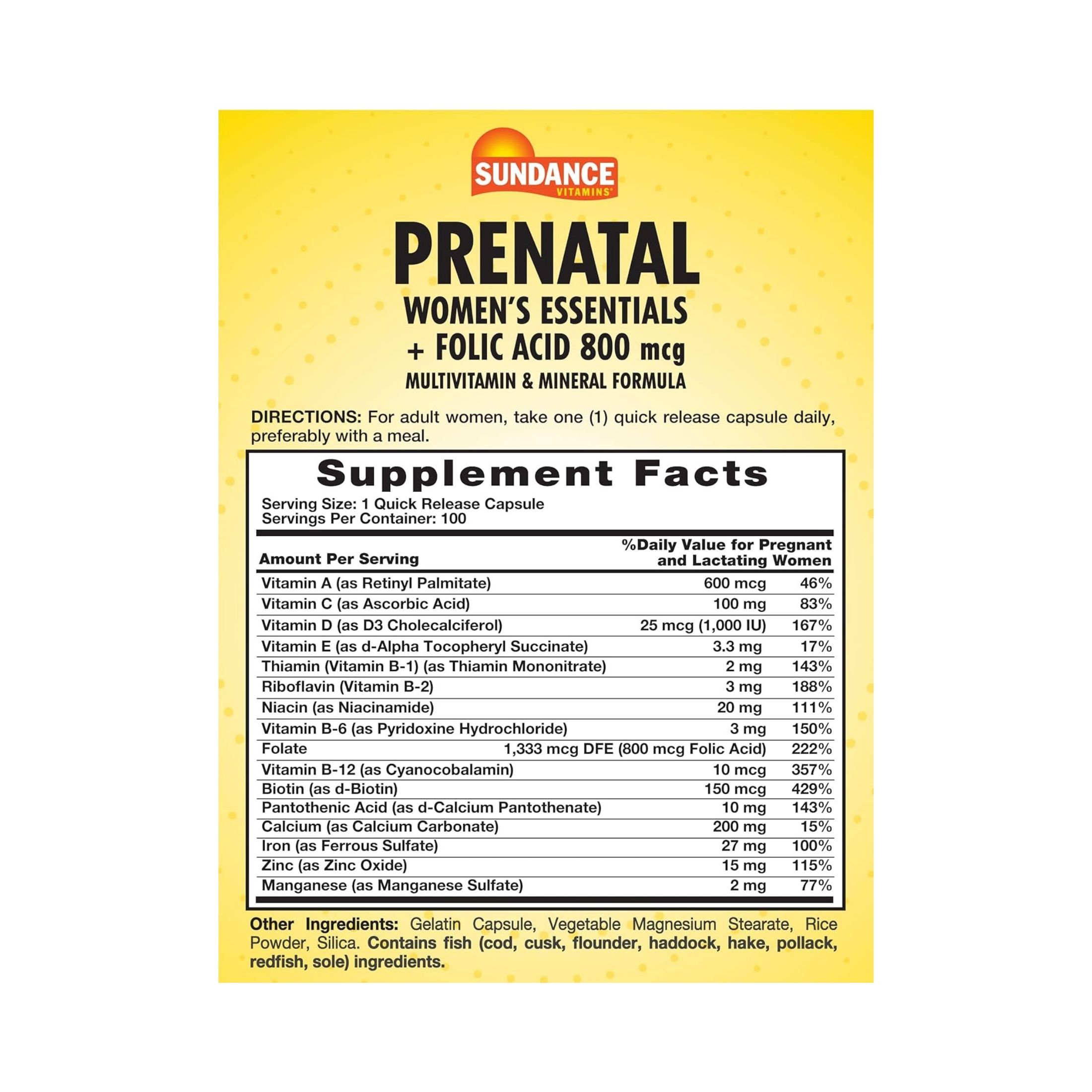 Sundance Vitamins Prenatal Women'S Essentials