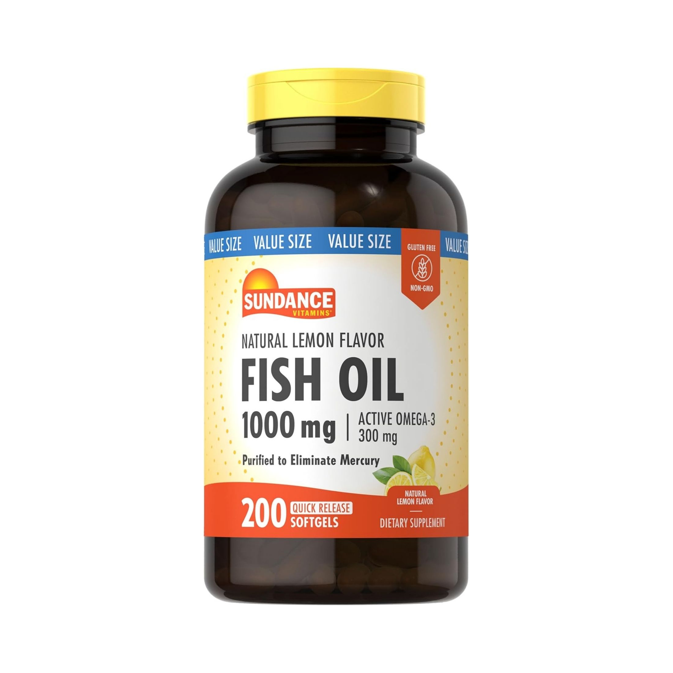 Sundance Vitamins Natural Lemon Fish Oil Omega-3 Softgels 1000 Mg