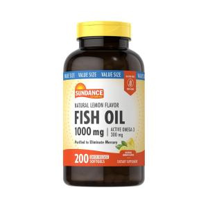 Sundance Vitamins Natural Lemon Fish Oil Omega-3 Softgels 1000 Mg