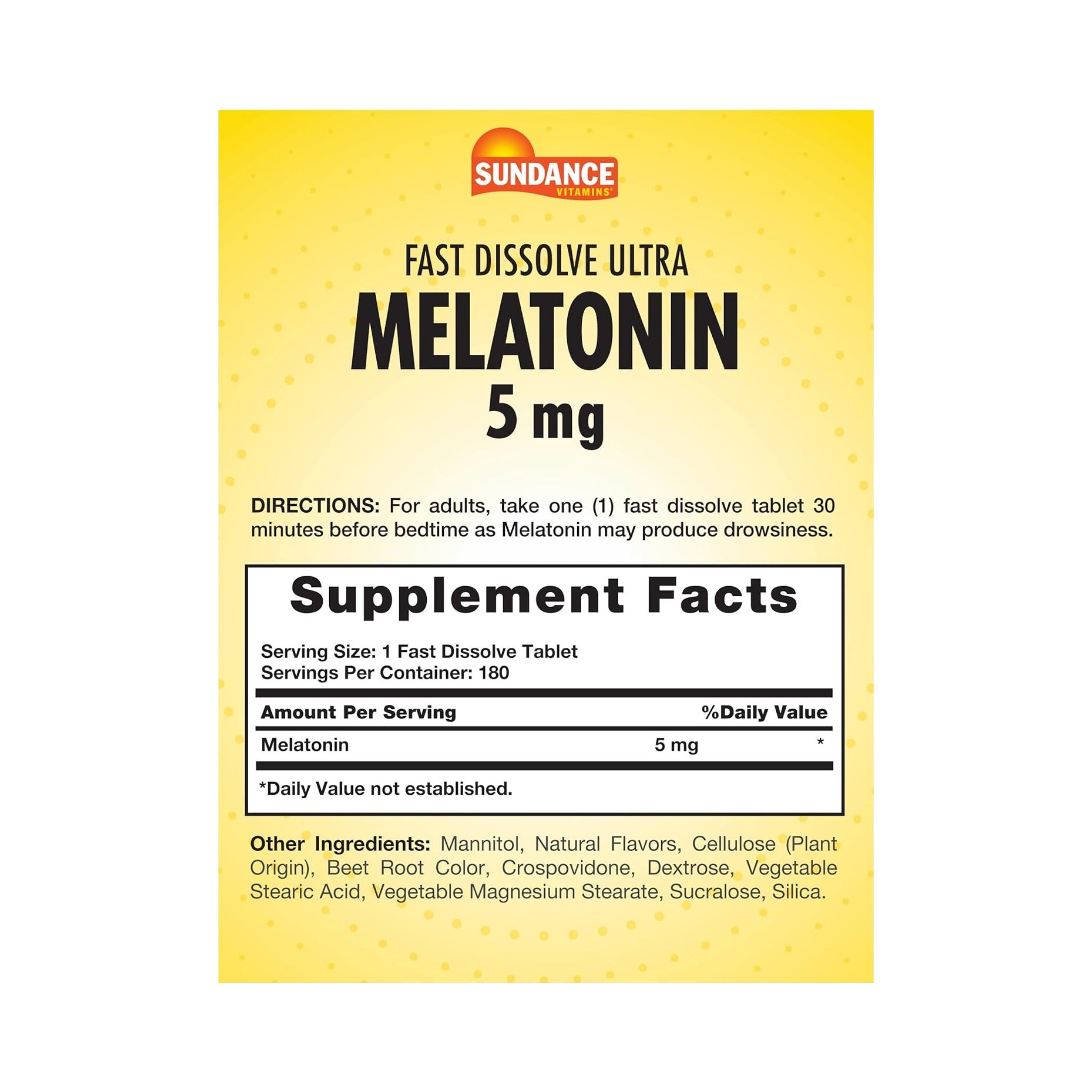 Sundance Ultra Melatonin 5 Mg Fast Dissolve - 180 Tablets
