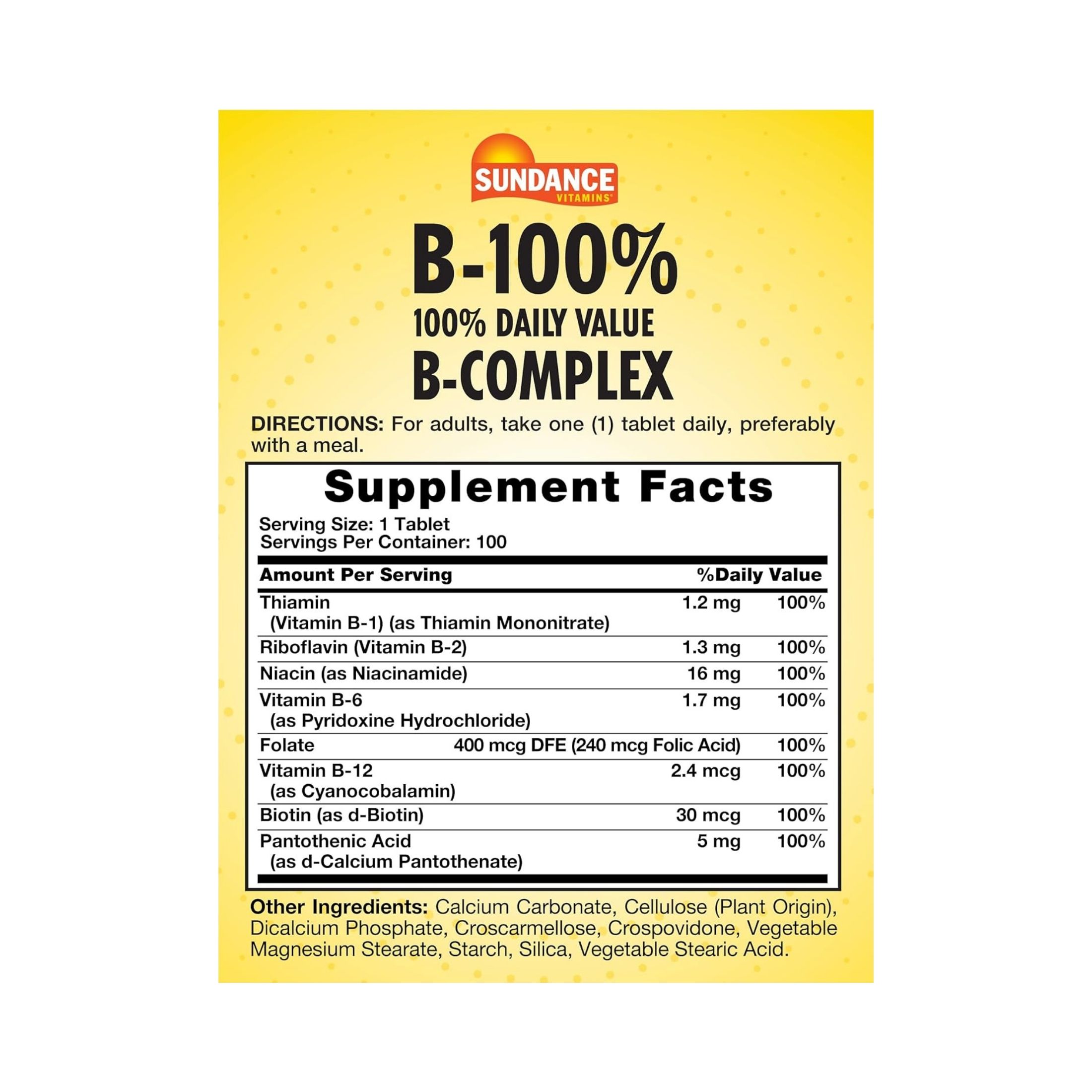Sundance Vitamins B-Complex 100% Daily Value