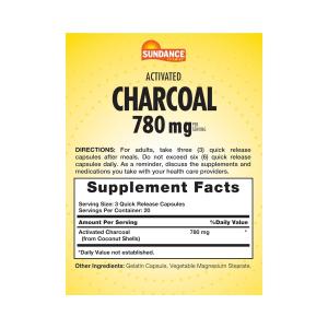 Sundance Activated Charcoal Quick Release Capsules, 260 Mg