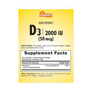 Sundance High Potency D3 Quick Release Softgels