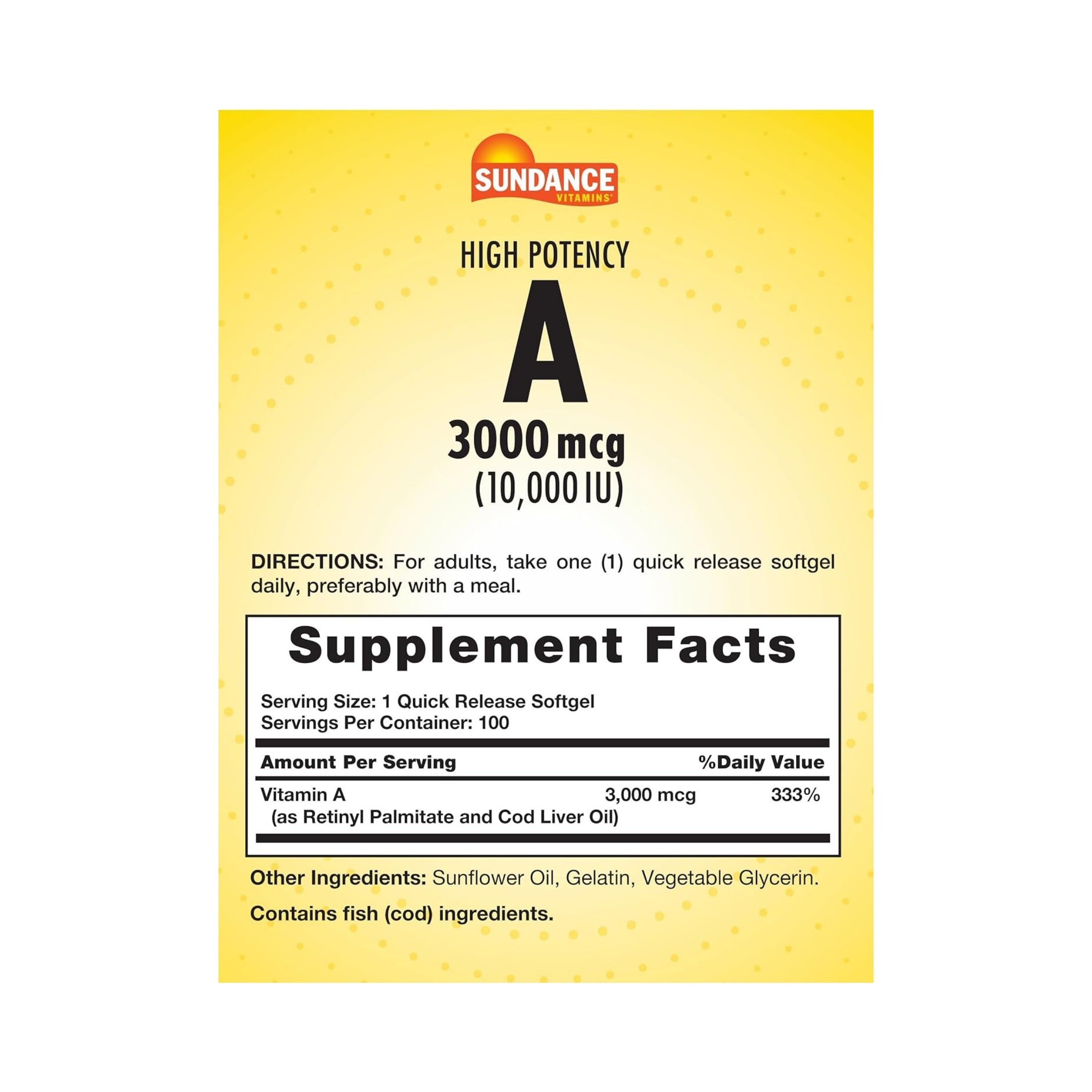 Sundance Vitamins High Potency A Quick Release Softgels