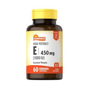 Sundance Vitamins High Potency E Vitamin Quick Release Softgels, 1000 IU, 60 Caps