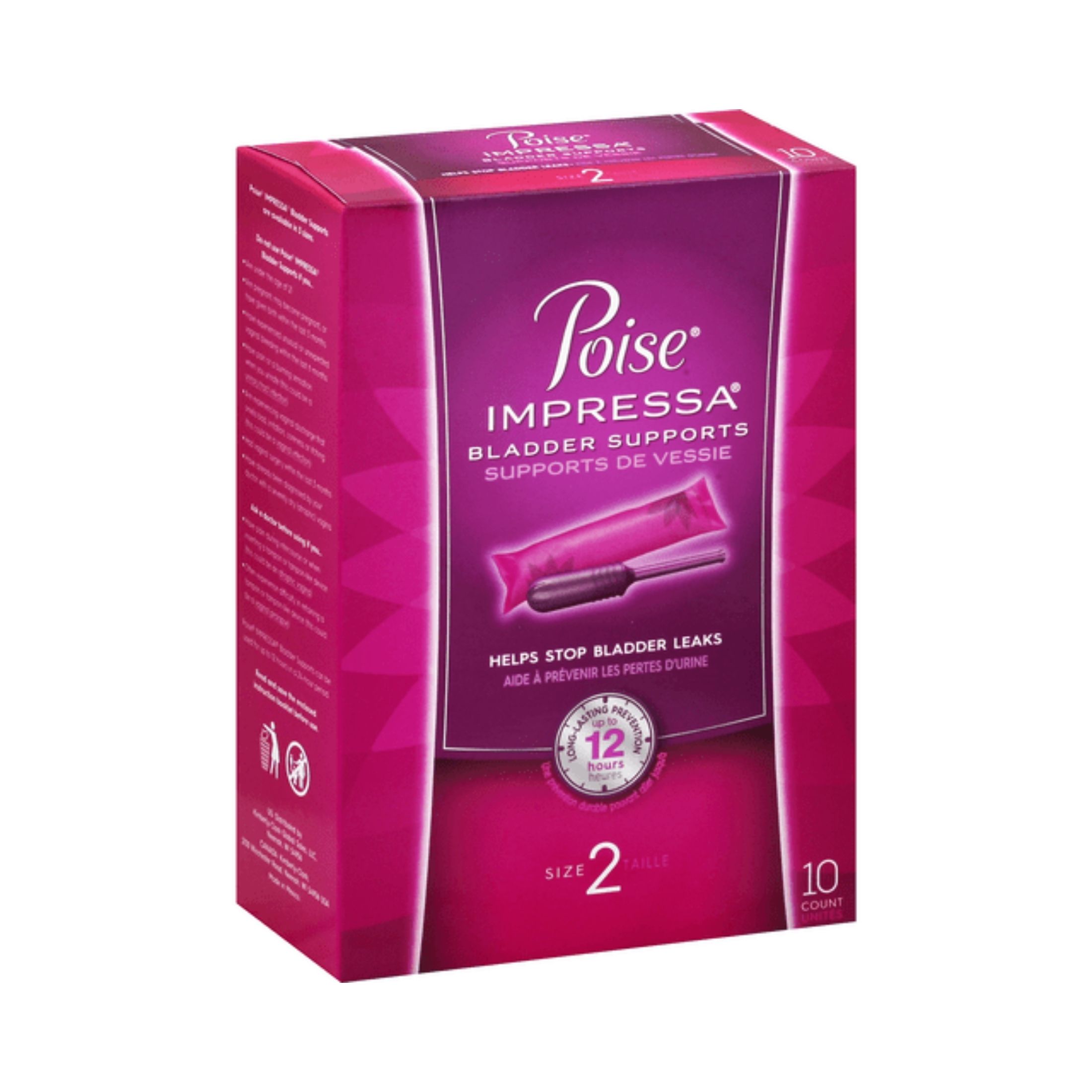 Poise Impressa Bladder Supports, Size 2, 10 Tampons