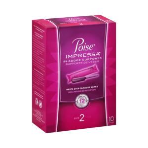 Poise Impressa Bladder Supports, Size 2, 10 Tampons