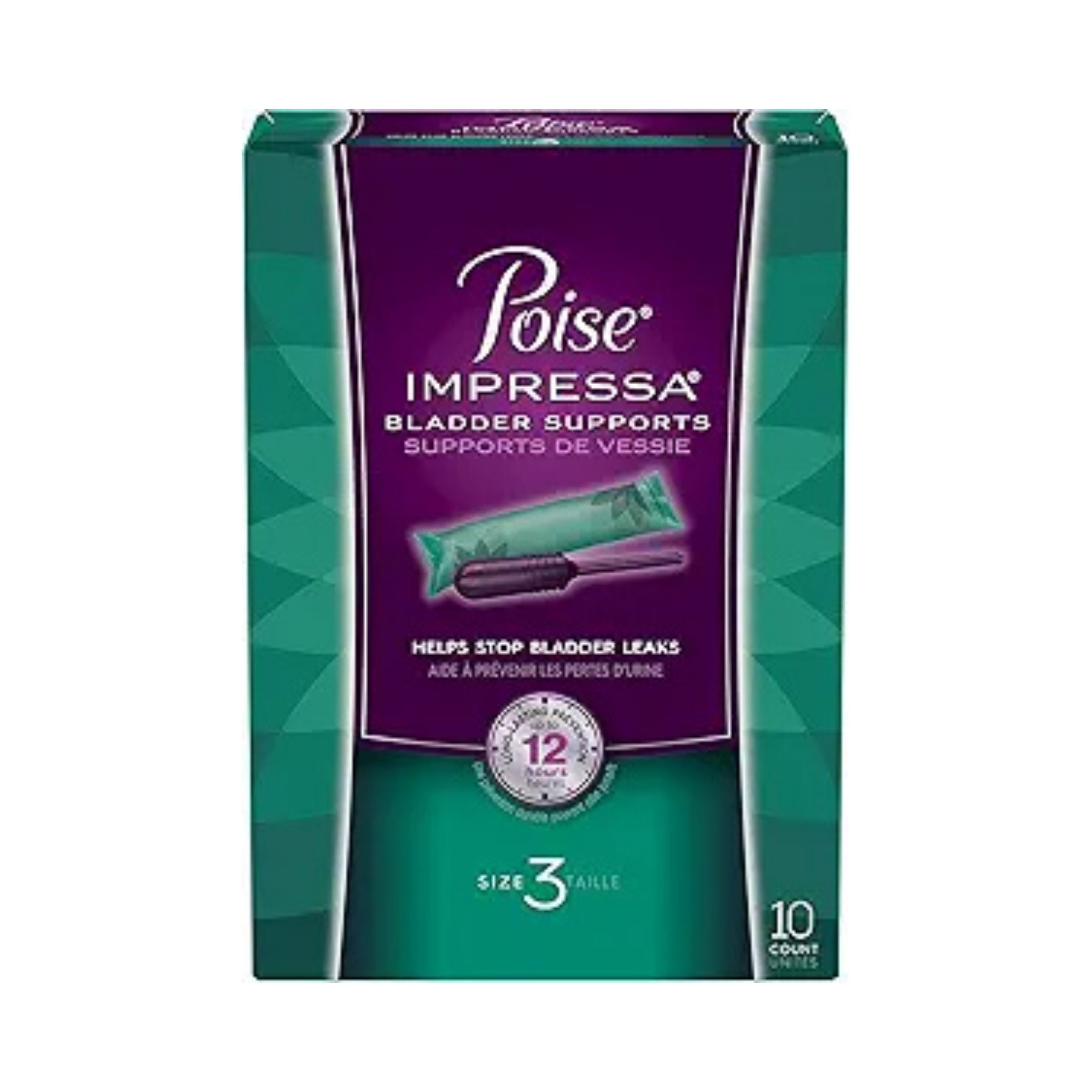 Poise Impressa Incontinence Bladder Supports, Size 3, 10 Tampons