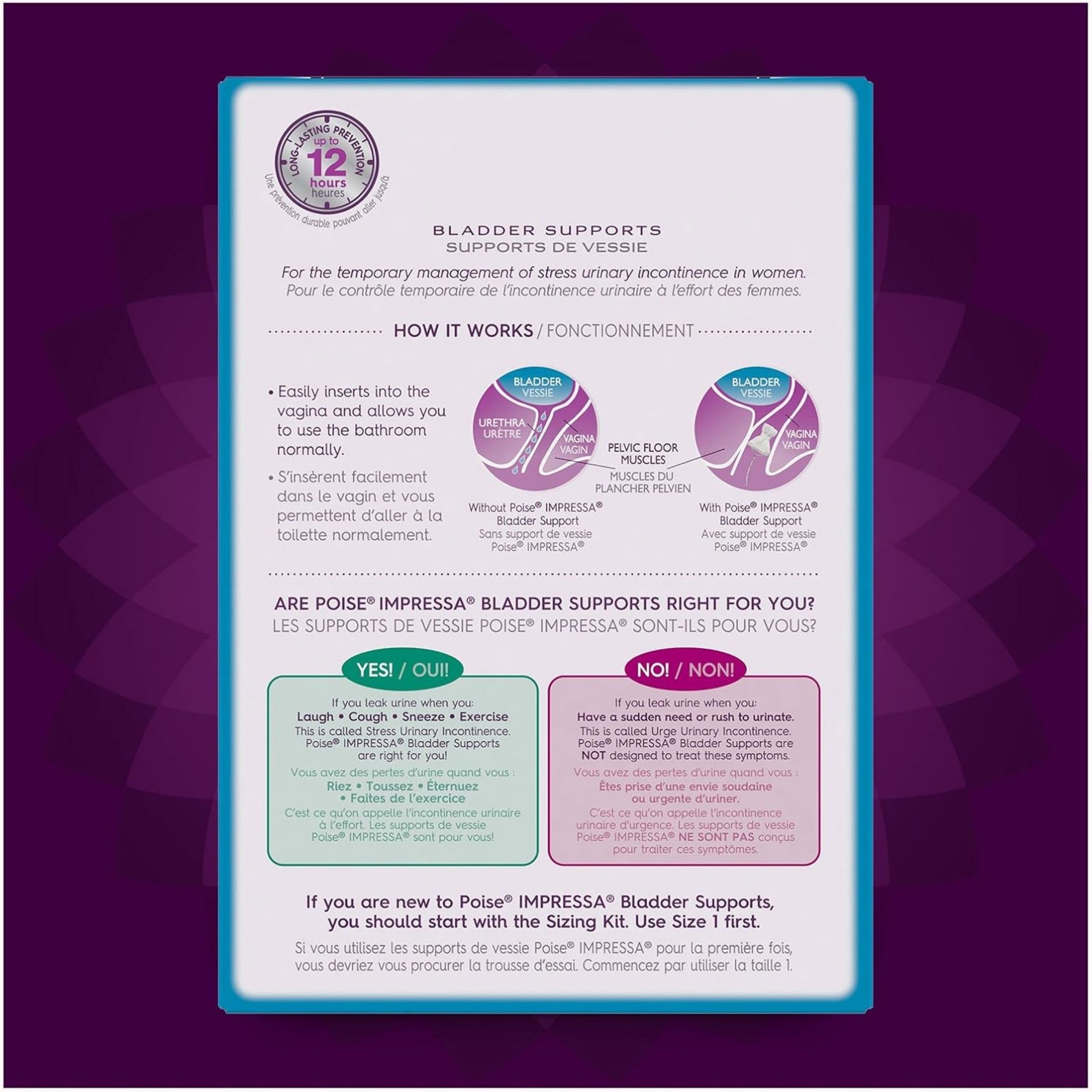 Poise Impressa Incontinence Bladder Supports, Size 3, 10 Tampons