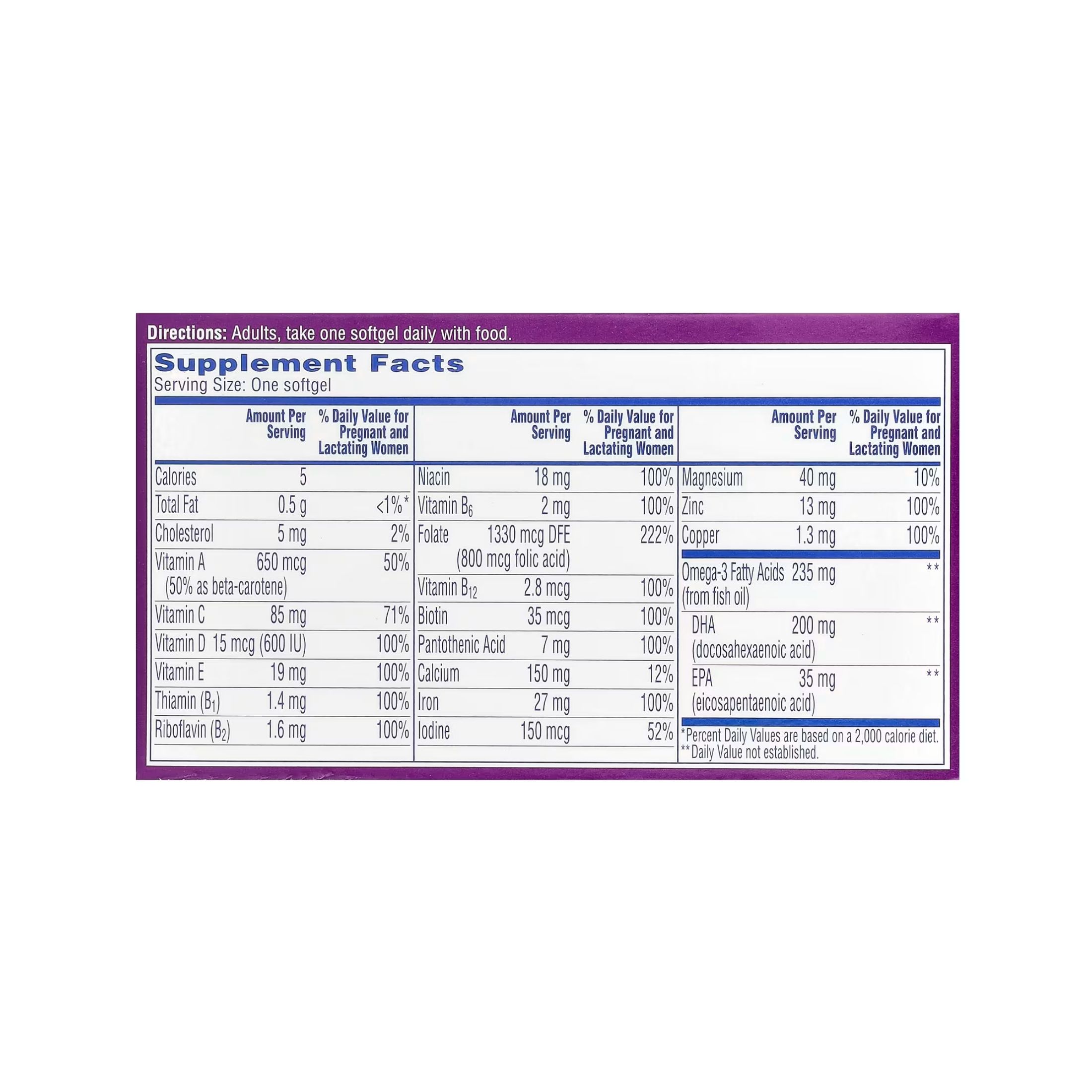 One A Day Women's Prenatal 1 Multivitamin Supplement 30