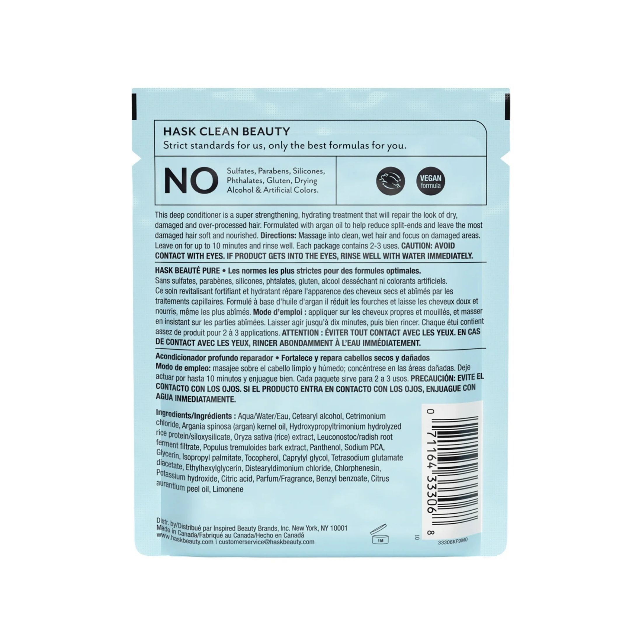 Hask Argan Oil From Morocco Repairing Deep Conditioner, Hair Treatment 1.75 Oz