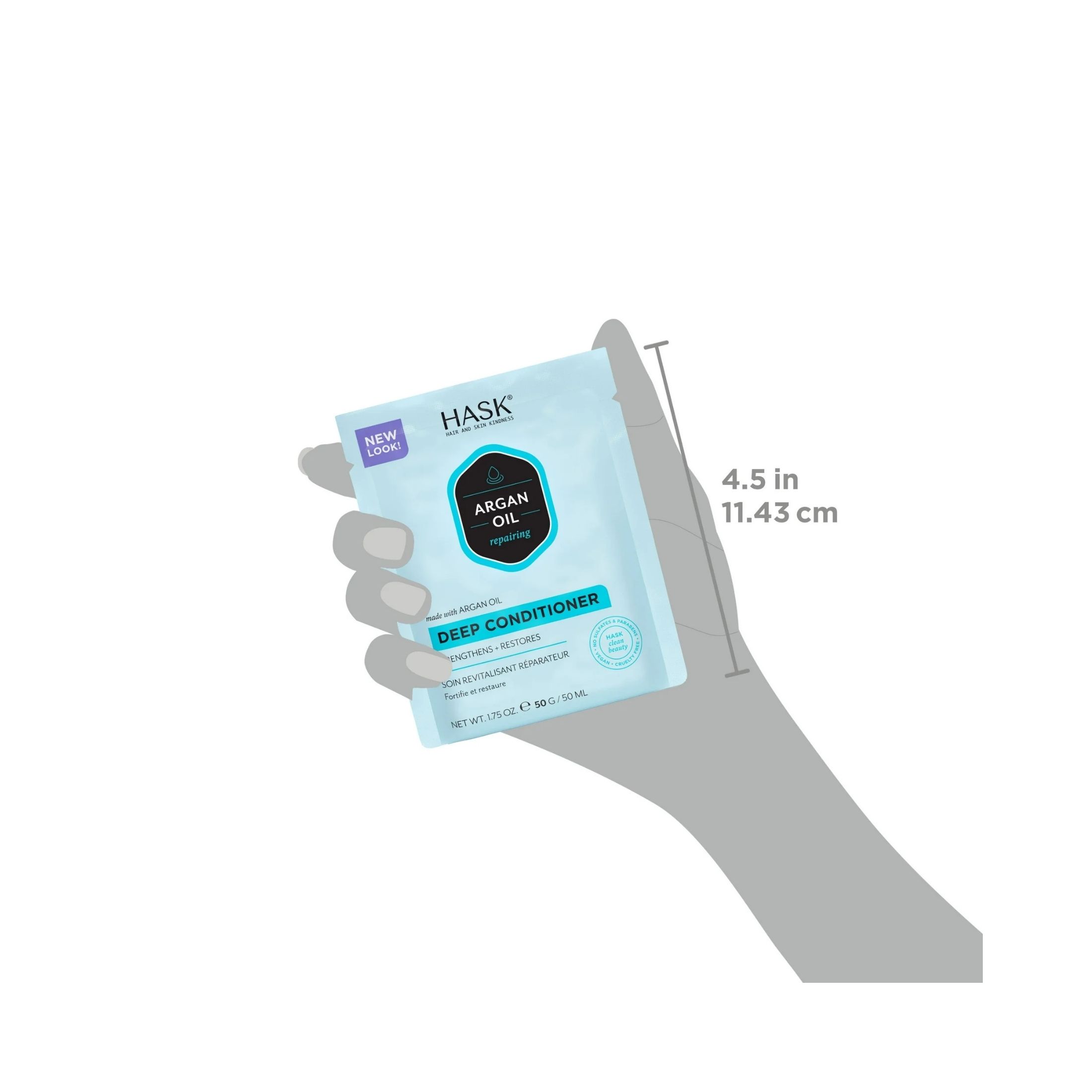 Hask Argan Oil From Morocco Repairing Deep Conditioner, Hair Treatment 1.75 Oz