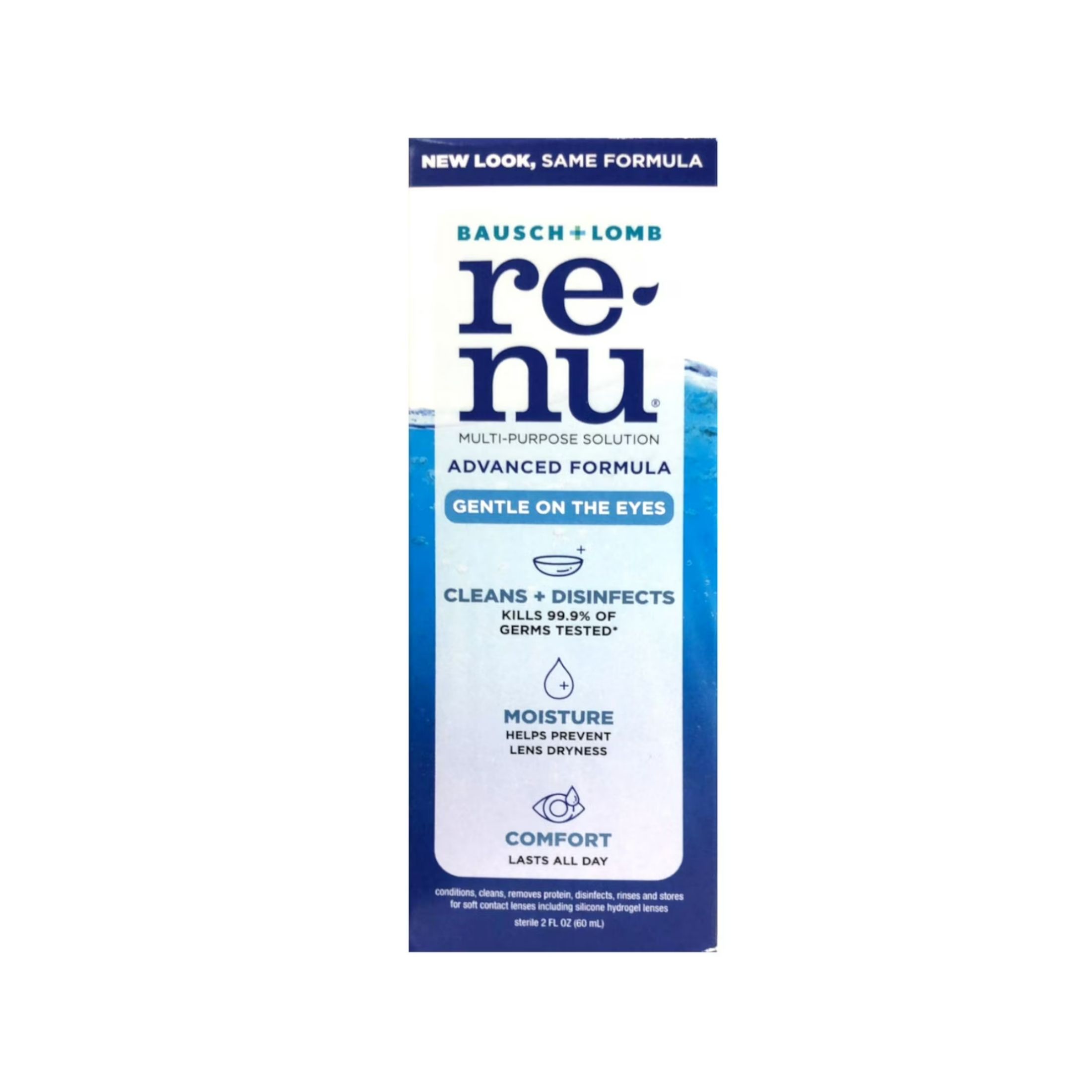 ReNu Bausch + Lomb Advanced Triple Disinfect Formula Multi-Purpose Eye Contact Lens Solution, 12 Fl Oz