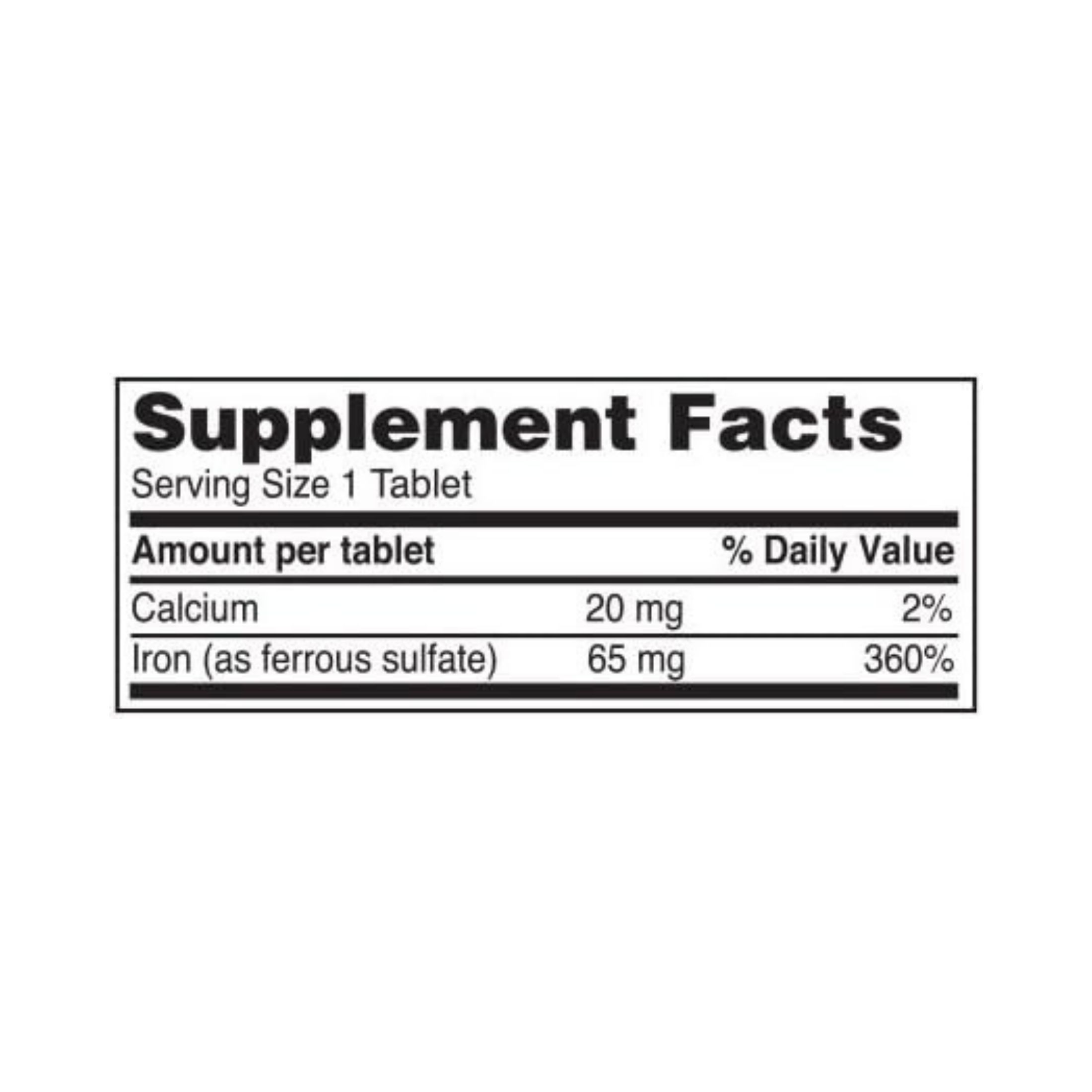 Reliable-1 Laboratories Ferrous Sulfate 325 Mg Iron Supplement 100 Tablets