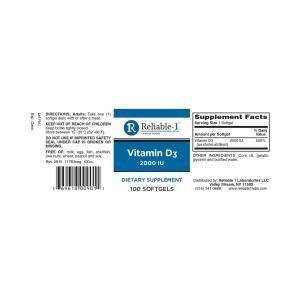 Reliable 1 Laboratories Vitamin D3 2000 Iu Softgels