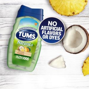 Tums Naturals Ultra Strength Antacid Chewable Tablets - Coconut Pineapple - 56ct