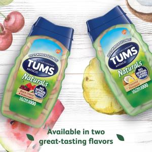 Tums Naturals Ultra Strength Antacid Chewable Tablets - Coconut Pineapple - 56ct