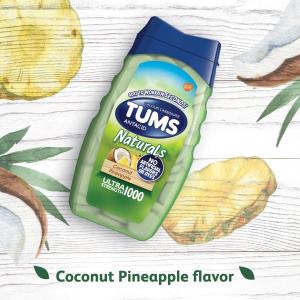 Tums Naturals Ultra Strength Antacid Chewable Tablets - Coconut Pineapple - 56ct