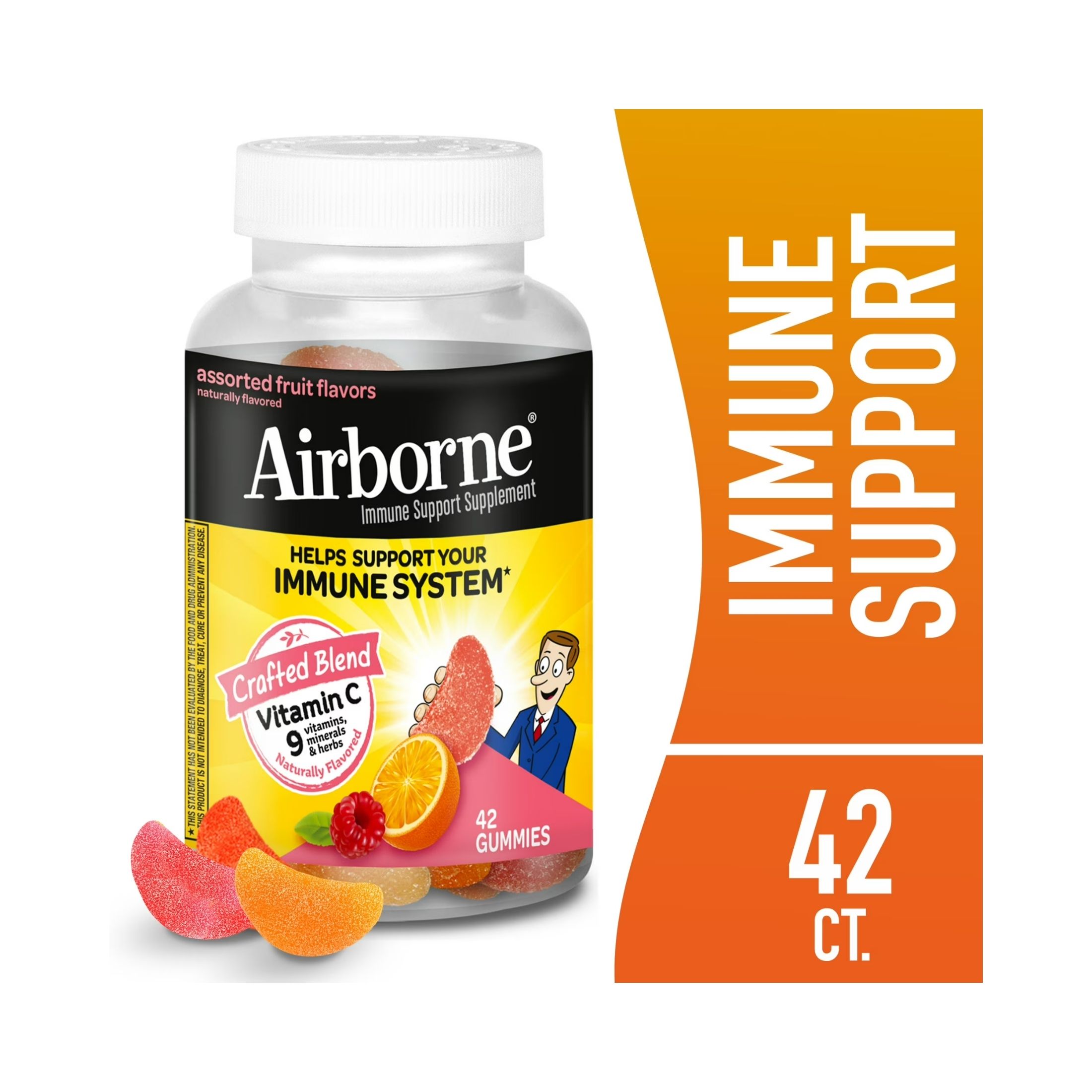 Airborne Gummies Original Immune Support Supplement Assorted Fruit Flavors