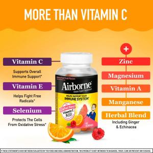 Airborne Gummies Original Immune Support Supplement Assorted Fruit Flavors