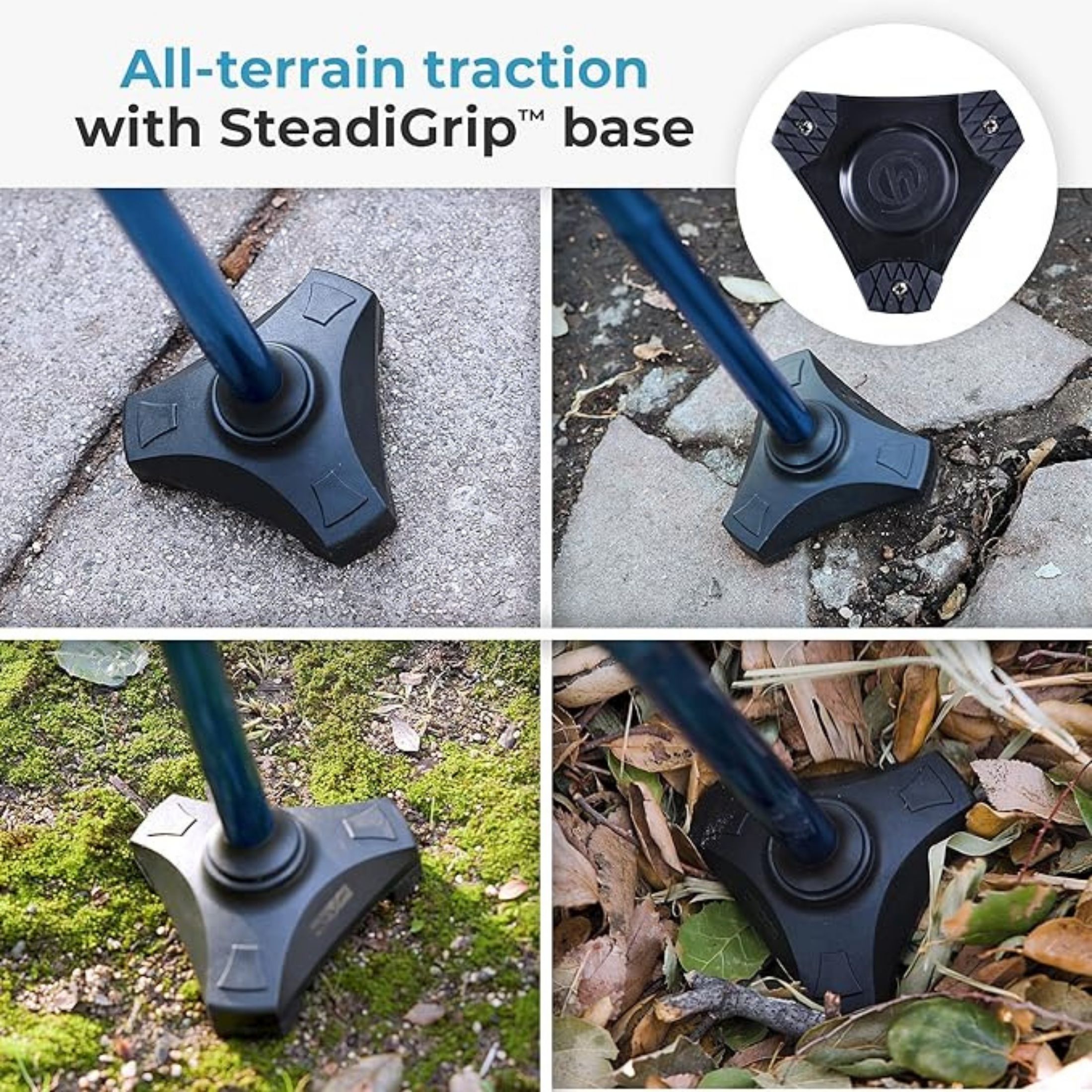 HurryCane Drive Medical Freedom Edition Folding With T Handle, Trailblazer Blue