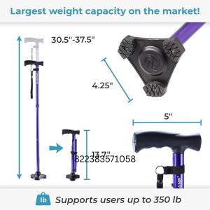 HurryCane Drive Medical Freedom Edition Folding With T Handle, Purple