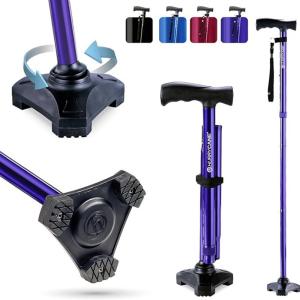 HurryCane Drive Medical Freedom Edition Folding With T Handle, Purple