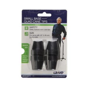 Drive Medical Small Base Quad Cane Tips, Black