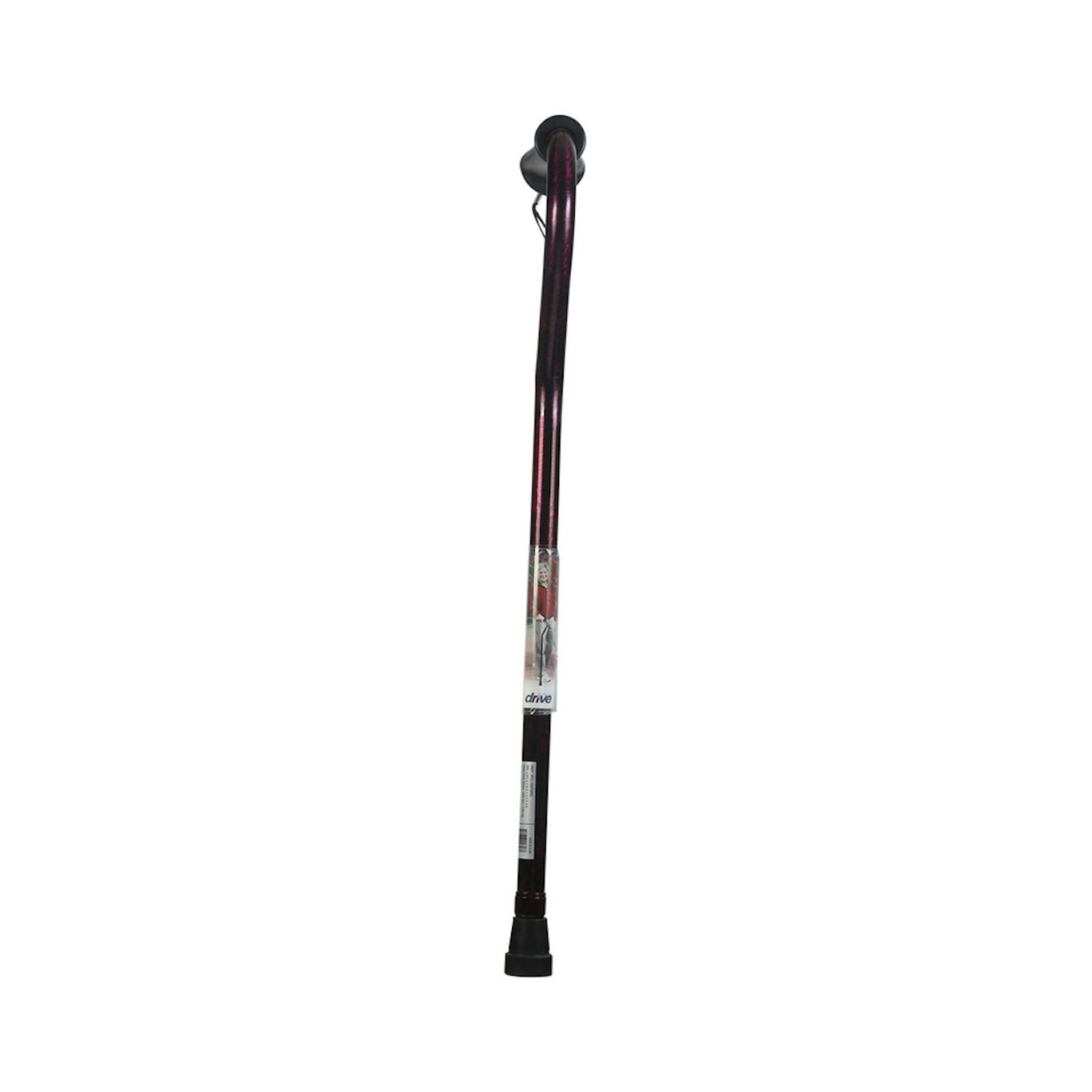 Drive Medical Adjustable Height Offset Handle Red Crackle Cane With Gel Hand Grip